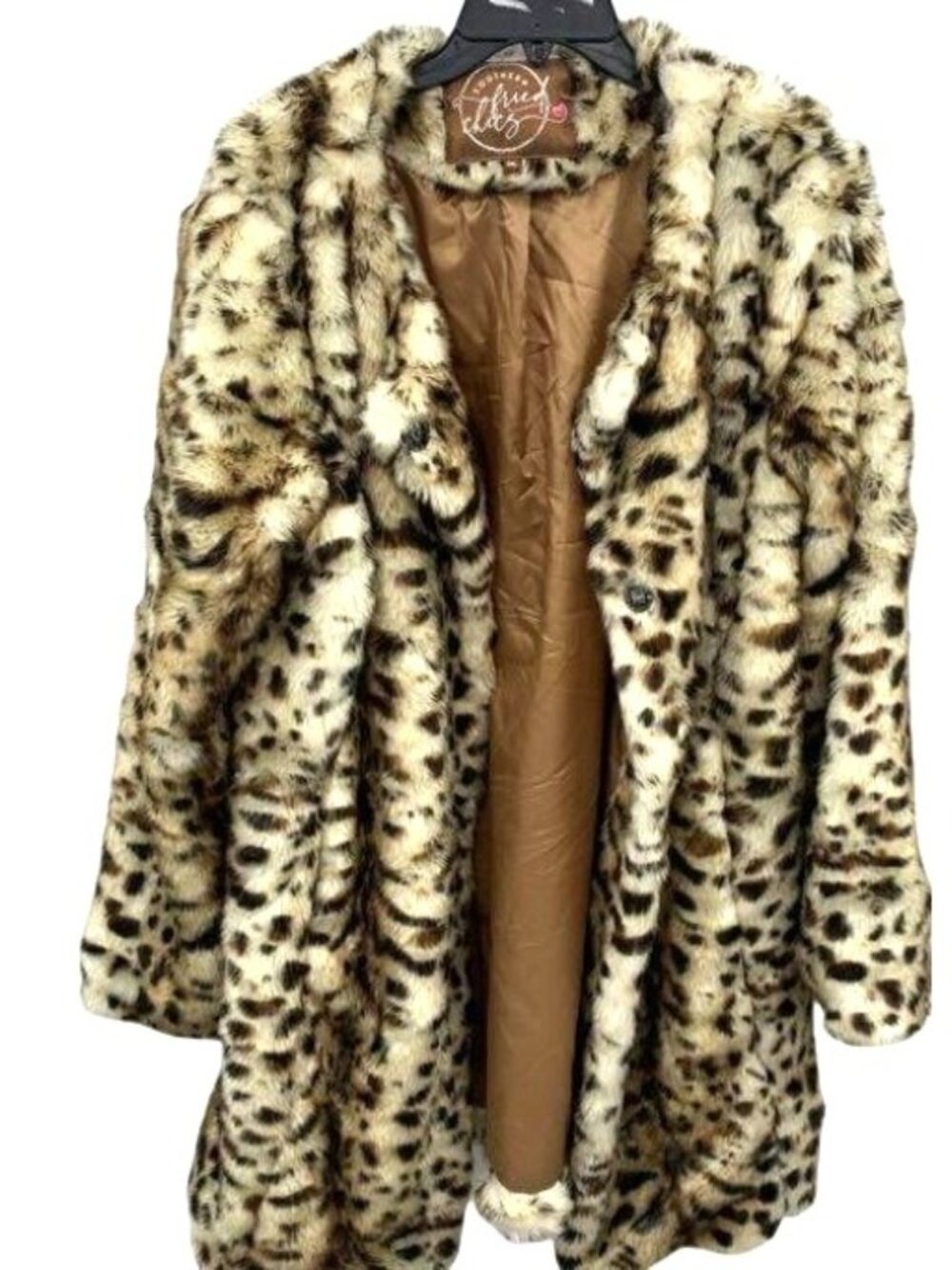 Southern Fried Chics Faux Fur Leopard Print Coat 3XL